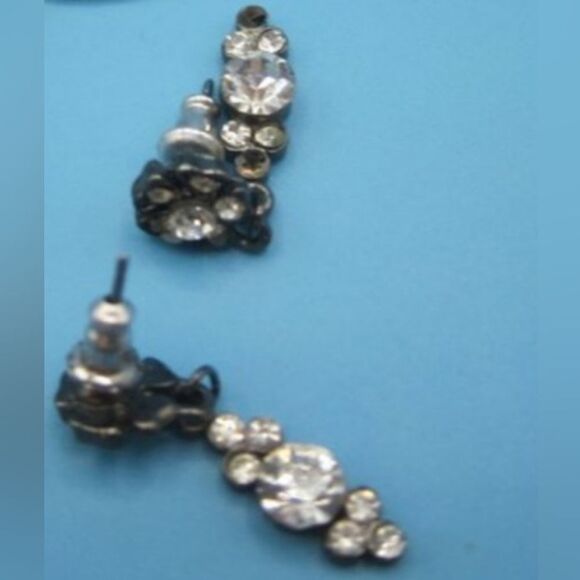 📦 Rhinestone drop earrings Pre-owned - Picture 1 of 5